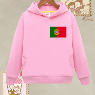 葡萄牙国旗一二三四五年级六岁小学生表演运动会卫衣服男女亲子装