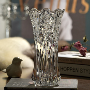 欧式 水晶玻璃花瓶 饰 厚重家居摆件 鲜花富贵竹插花瓶花器客厅装