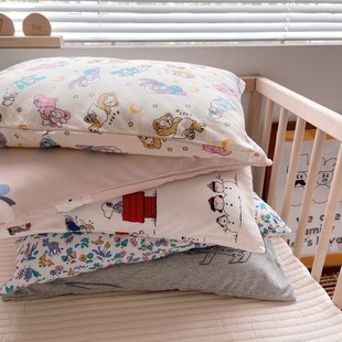 纯棉卡通天竺棉枕套舒适柔软30x50儿童宝宝单只枕头套针织幼儿园