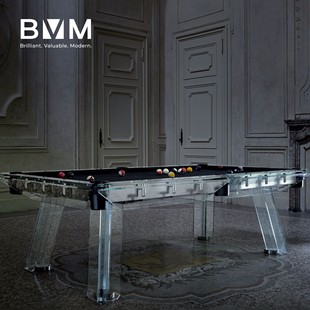 莱特BVM家用台球桌钢化玻璃中式 黑八亚克力家庭标准型 桌水晶美式