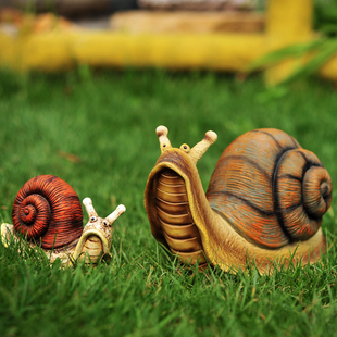 田园装 饰品蜗牛摆件花园庭院造景仿真动物儿童小饰品树脂雕塑模型