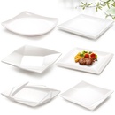 A5密胺盘子正方形塑料碟子餐厅商用四方翘角盘仿瓷餐具快餐炒菜盘
