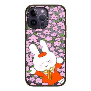 CASETi粉色花花世界小兔子14Pro适用于iPhone13ProMax苹果12Pro网红可爱艺术家联名手机壳11防摔保护14plus硬