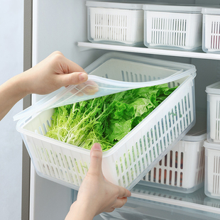 冰箱收纳盒沥水篮厨房食品级保鲜盒水果蔬菜鸡蛋专用冷冻整理神器