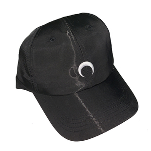 MARI月亮棒球帽logo反光黑色弯檐帽 硬顶男女同款
