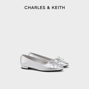 CHARLES&KEITH24春新款 CK1 70900507复古蝴蝶结芭蕾舞新中式 单鞋