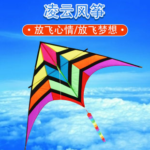 潍坊基林风筝微风易飞新款 凌云成人初学者特大型高档伞布树脂杆