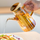 玻璃油壶防漏油瓶厨房不挂油大容量带刻度不锈钢调料装 酱油醋油壸