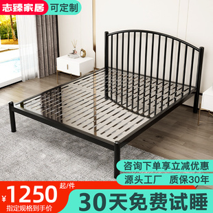 304不锈钢床加厚1.8m1.5米双人床现代简约主卧金属单人非铁艺床架