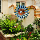 北欧风铁艺风车户外花园装 饰摆件别墅阳台幼儿园创意庭院造景布置