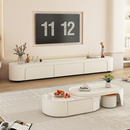 奶油风电视柜客厅家用小户型2024新款 简约现代白茶几电视机柜组合