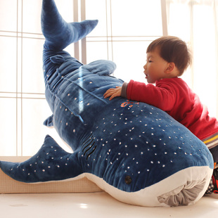卡通鲸鲨毛绒玩具 大号鲨鱼蓝鲸儿童抱枕公仔 鲸鱼大布娃娃靠垫