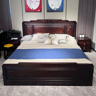红木大床仿古实木床红檀木新中式 家具全实木双人床主卧明清古典