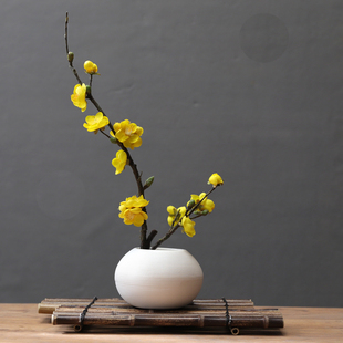 中式 仿真花梅花套装 饰绢花客厅室内餐桌盆栽花瓶摆件 花艺假花装
