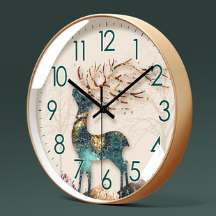 易普拉6022挂钟客厅钟表简约北欧时尚 家用时钟挂表静音扫秒石英钟