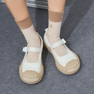 女2024年夏季 玛速主义休闲板鞋 小众单鞋 新款 潮 平底一字带玛丽珍鞋