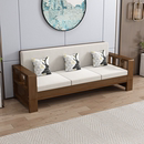 中式 实木沙发组合简约客厅冬夏两用木质家具经济小户型出租屋沙发