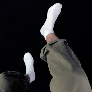 5双短袜男士 纯棉运动防臭吸汗短筒袜女白色ins潮 袜子中筒袜春夏季