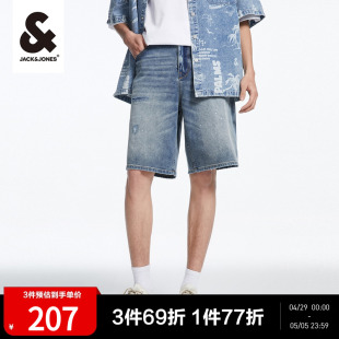 男夏季 男装 杰克琼斯短裤 新款 弹力合体直筒舒适休闲时尚 牛仔五分裤