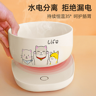 恒温猫咪饮水机猫喝水器酸奶机冬季 猫碗自动循环宠物加热陶瓷水碗