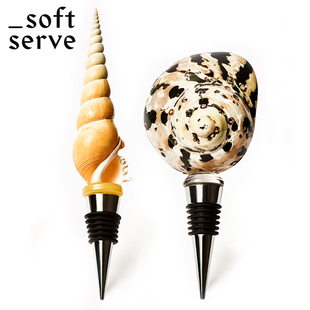 SoftServe柔软供应 原创设计天然海螺贝壳 微醺贝壳酒瓶塞酒塞