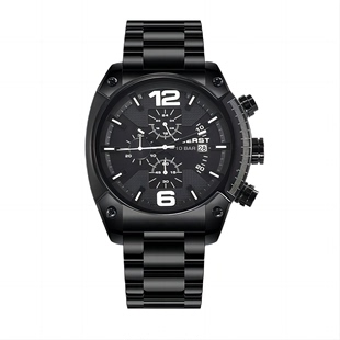 瑞士品牌酷尔时顿潮流个性 多功能大表盘手表计时石英钢带腕表送礼
