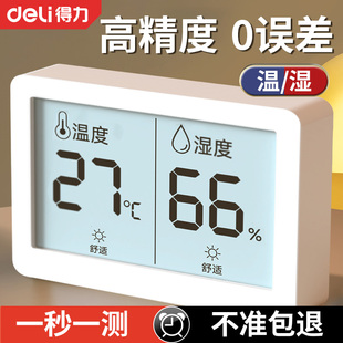 得力温度计室内家用高精准度电子数显壁挂婴儿房干温湿度计温度表