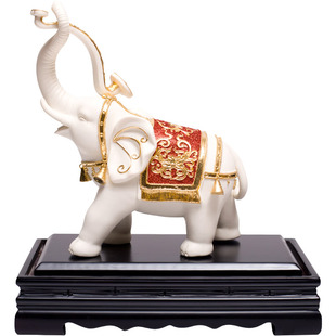 陶瓷大象摆件漆线雕工艺品办公室客厅家居装 饰送客户商务礼品定制