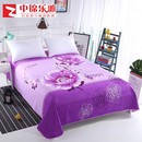紫色磨毛定位床单单件1.8米床加厚大版 花被单贴身裸睡灰国民穿单