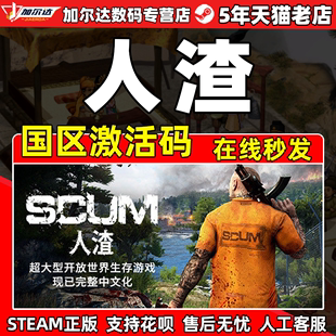 pc中文游戏 SCUM 全球激活码 steam 国区 人渣 正版 激活码 cdkey生存联机游戏 scum