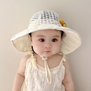 儿童帽子夏季 女童防晒帽女宝宝遮阳渔夫帽女孩凉帽大檐太阳帽婴儿