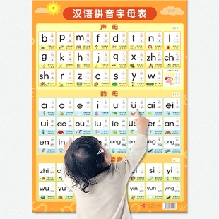 汉语拼音字母表挂图墙贴幼小衔接声母韵母训练儿童学习神器音节
