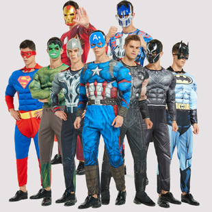 成人复仇者联盟蜘蛛侠 美国队长超人钢铁侠擎天柱cosplay肌肉服装