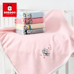 巴布豆午睡毯盖毯全棉空气层新生婴儿空调被宝宝安抚夏凉被可机洗