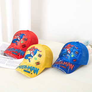 新款 遮阳网帽百搭帅气可调节 卡通蜘蛛侠儿童棒球帽户外遮阳帽薄款