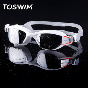 toswim泳镜防水防雾高清近视游泳镜男女左右度数不同大框游泳眼镜