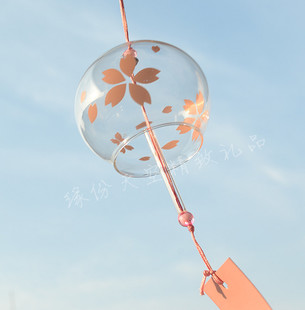家居毕业女生礼物活动卧室装 风铃挂饰创意玻璃风铃樱花 饰日本日式