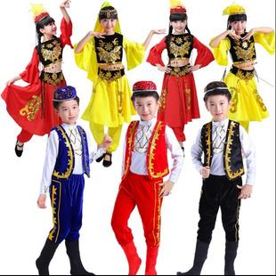 包邮 儿童演出服少数民族表演服男童维吾尔族阿凡提舞蹈表演服 新款
