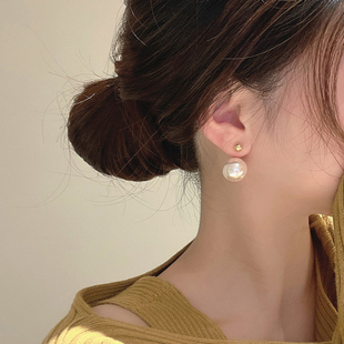 925银针人鱼姬珍珠耳饰气质高级大气耳环轻奢小众设计感耳钉耳坠