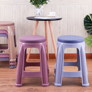 圆凳家用加厚防滑客厅餐桌塑料凳子熟胶简约板凳高凳子可叠放椅子