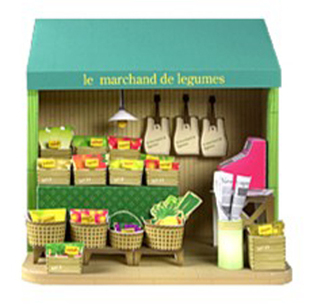 水果店蔬菜店卡通商店3d立体纸模型DIY手工制作儿童折纸益智玩具
