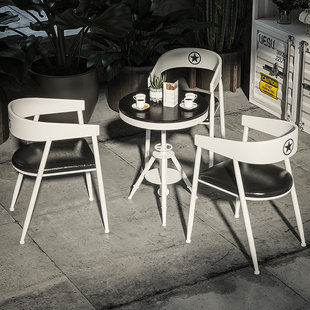 奶茶店桌椅组合工业风甜品汉堡店咖啡厅卡座铁艺餐饮家具