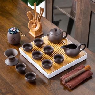 茶具套装 日式 泡茶盘家用小型便捷收纳盒一体茶台轻奢旅行茶 简约