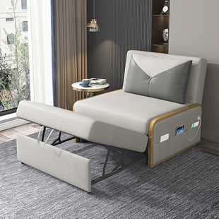 单人沙发床85cm宽书房办公室多功能两用小户型可折叠伸缩现代简约