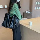 肥肥自制包包女2023新款 韩国ins高级感小众大容量黑色单肩托特包