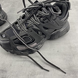 老爹鞋 鞋 配件 带 黑底白边黑灰白包边半圆棉手链DIY绳子运动休闲鞋
