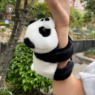 成都大熊猫公仔啪啪圈手环玩具毛绒玩偶抱抱手腕基地纪念品周边