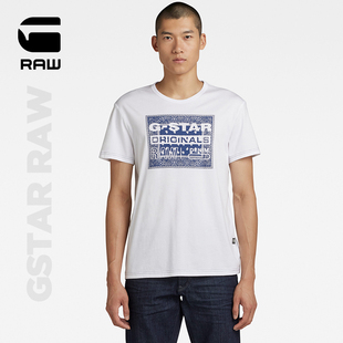 STAR 短袖 RAW夏季 字母T恤D23158 Bandana圆领舒适有机棉男士