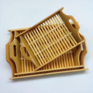 方形托盘饺子盘竹制品茶杯茶盘实木端盘日式 面包篮馒头筐商用餐具
