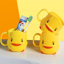 黄色小鸭儿童漱口杯套装 创意卡通可爱刷牙杯宝宝刷牙杯喝水杯家用